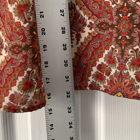 Lovemarks Dress Womens Small Red Paisley Long Sleeve Open Back Boho Crochet - Picture 10 of 10